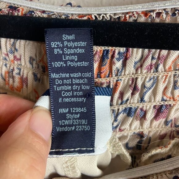 Day Trip Size Medium Mesh Off the Shoulder Top Neutral Floral Boho Prairie Fall - Picture 8 of 8